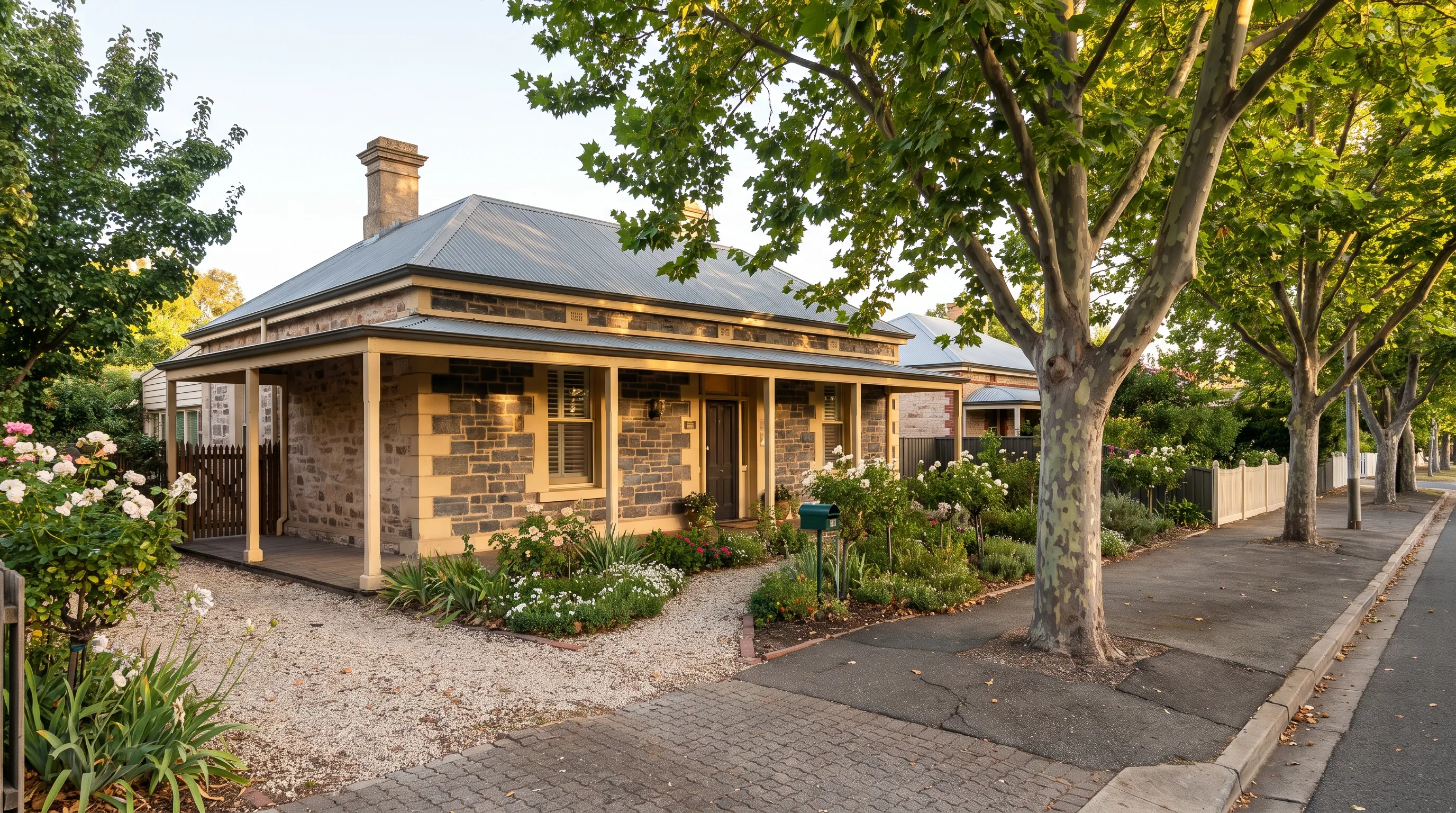 A characterful Adelaide bluestone cottage with a return verandah